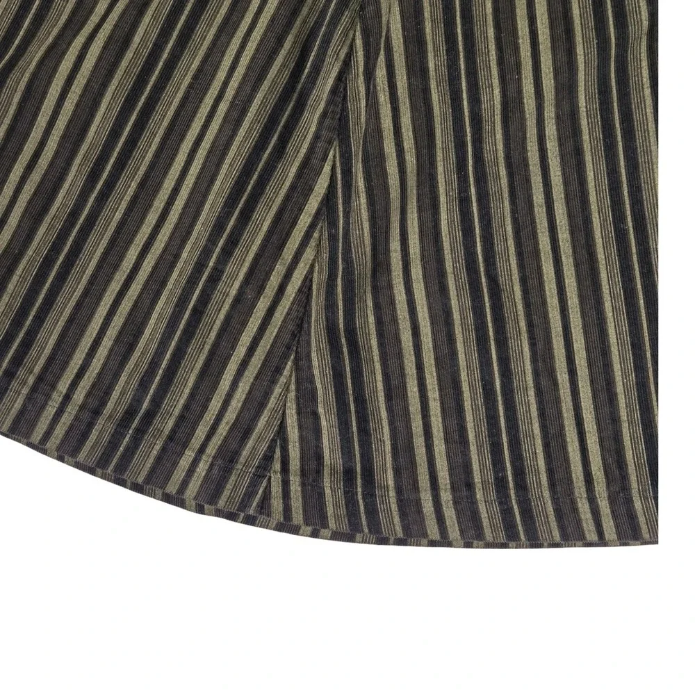 90s Grunge Striped Corduroy Mini Skirt A-Line Boho Retro MD LG Lightweight Alt